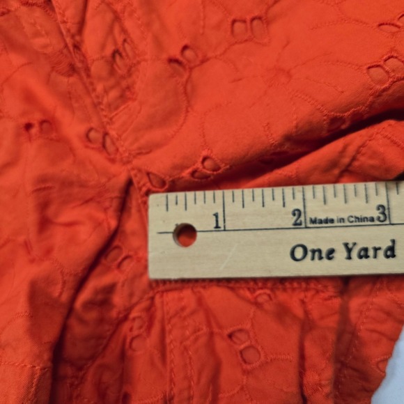 Y2k Aeropostale Womens Orange Eyelet mini Shorts Size 3/4 Boho Summer - Picture 4 of 8